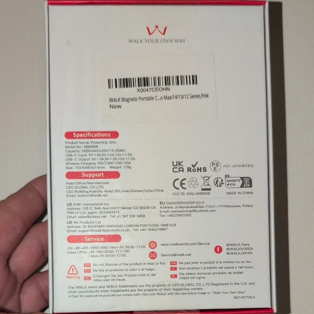 Pink Mag-X Charger for Cell Phones
